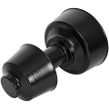 Оголовок вертикальный коаксиальный Stout 80/125 с ветрозащитой черный широкий для конденсационных котлов