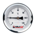Термометр биметаллический Valfex 63 мм, 1/2,  120°С с погружной гильзой