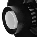 Оголовок вертикальный коаксиальный Stout 80/125 с ветрозащитой черный широкий для конденсационных котлов