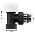 Набор термостатический угловой Royal Thermo Design 1/2" М30х1,5 (черный)