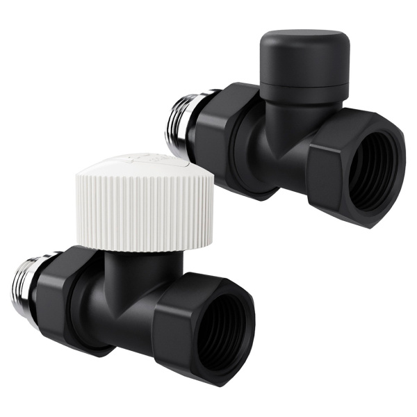 Набор термостатический прямой Royal Thermo Design 1/2" М30х1,5 (черный)