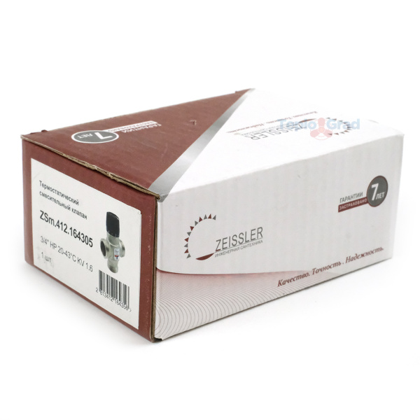 Термостатический смесительный клапан Zeissler 3/4 НР 20-43°С KVs 1.6