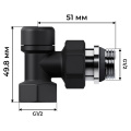 Набор термостатический угловой Royal Thermo Design 1/2" М30х1,5 (черный)
