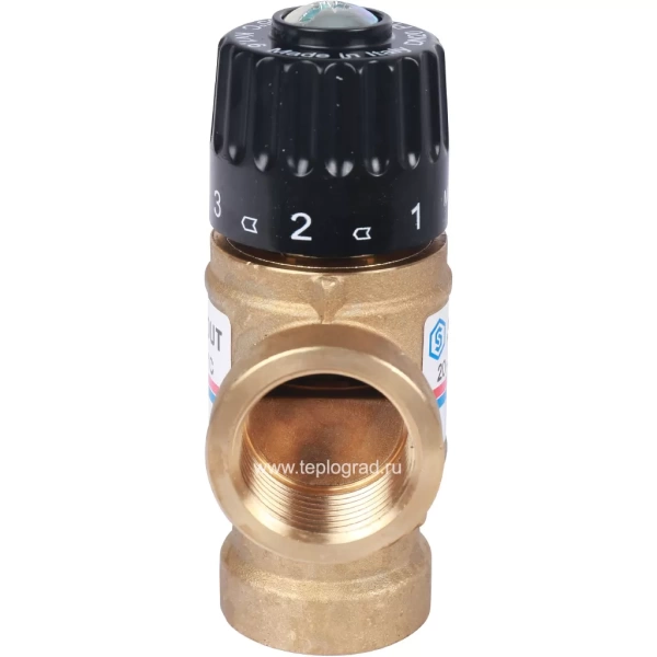 Трехходовой термостатический смесительный клапан Stout 3/4 ВР 20-43°С KVs 1.6