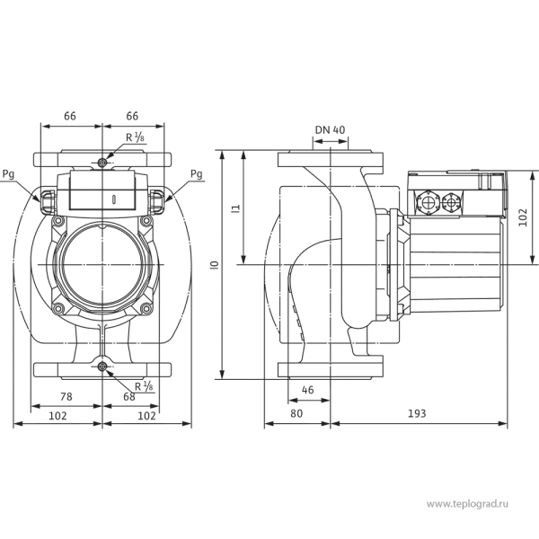 Циркуляционный насос Wilo TOP-Z 40/7 DM PN6/10 RG 3x400