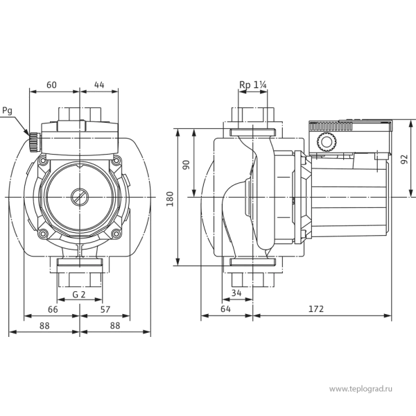 Циркуляционный насос Wilo TOP-Z 30/7 EM PN6/10 RG 1х230