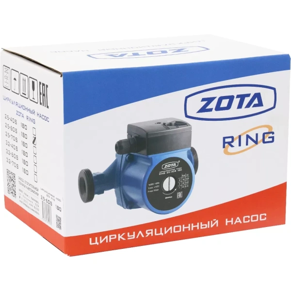 Циркуляционный насос Zota RING 25/60 S 180 с гайками