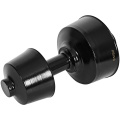 Оголовок вертикальный коаксиальный Stout 60/100 с ветрозащитой черный широкий для конденсационных котлов