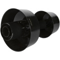 Оголовок вертикальный коаксиальный Stout 60/100 с ветрозащитой черный широкий