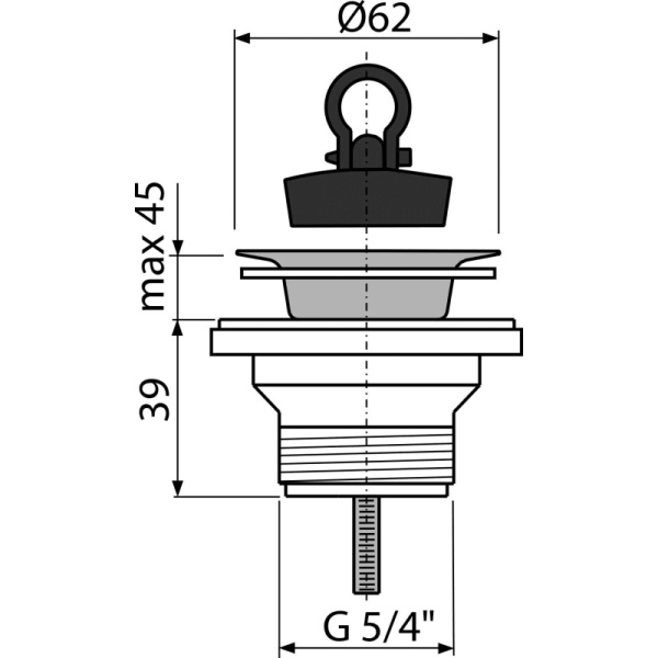 Донный клапан AlcaPlast A31 11/4 с нержавеющей решеткой Ø63
