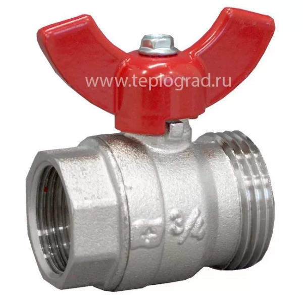 Кран шаровой Oventrop муфтовый G1 BP х G1 HP с плоским уплотнением