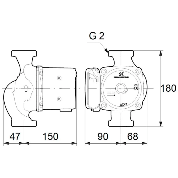 Циркуляционный насос Grundfos UPS 32-100 180 95906500