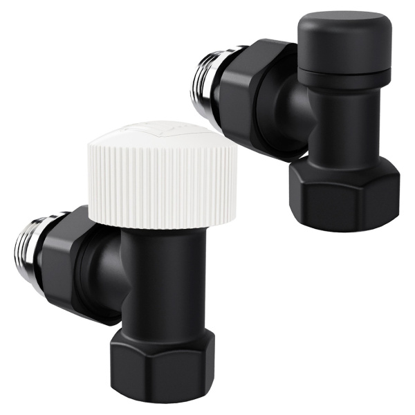 Набор термостатический угловой Royal Thermo Design 1/2" М30х1,5 (черный)