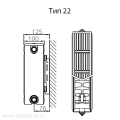Стальной радиатор Stelrad Novello 22 200 600 нижнее подключение, 495 Вт