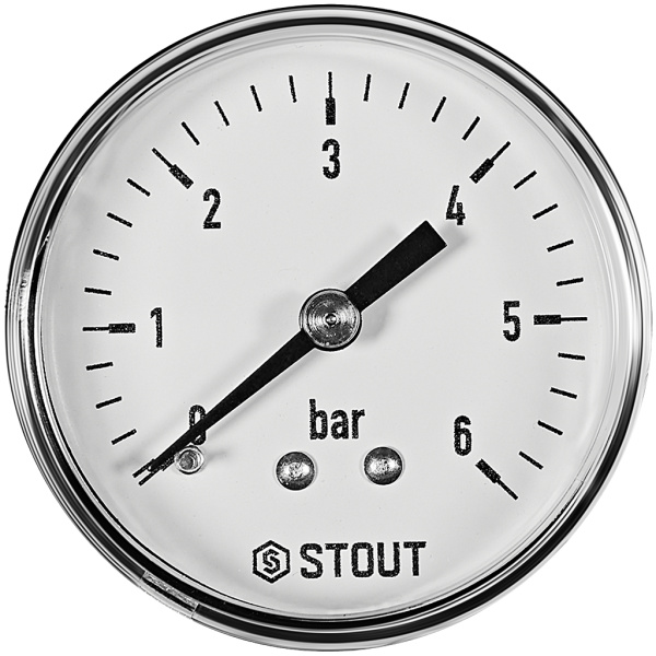 Манометр аксиальный Stout 50 мм, 0-6 бар, подключение 1/4