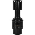 Оголовок вертикальный коаксиальный Stout 60/100 с ветрозащитой черный узкий