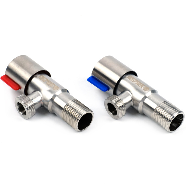 Кран угловой Valfex 1/2x1/2 НР нержавеющая сталь (пара)