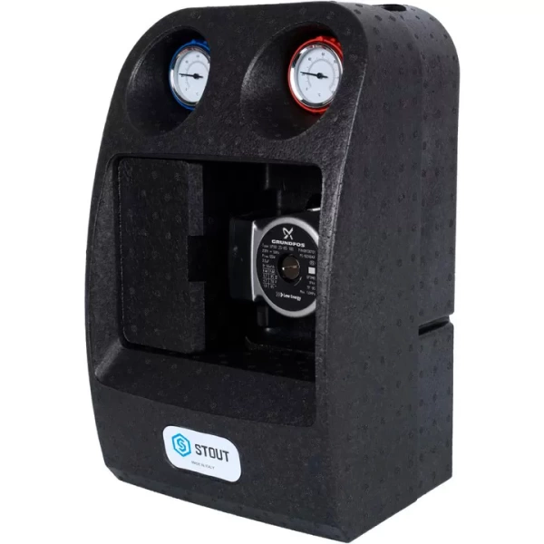Насосная группа Stout с теплообменником 18 пластин с насосом Grundfos UPSO 25-65