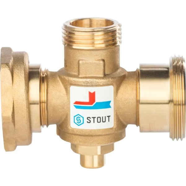 Термостатический смесительный клапан Stout G 1 1/2M-G 1 1/2F-G 1M 60°С