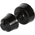 Оголовок вертикальный коаксиальный Stout 80/125 с ветрозащитой черный широкий