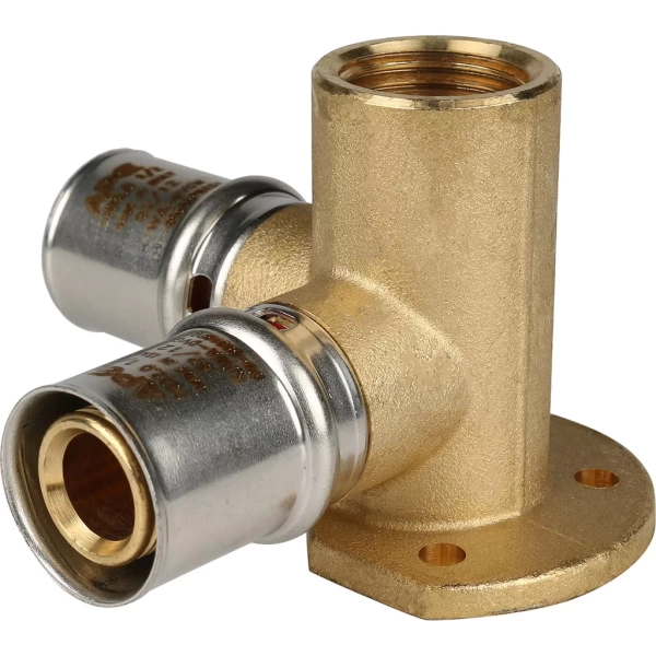 Пресс тройник с настенным креплением Stout 1/2 x 20 ВР