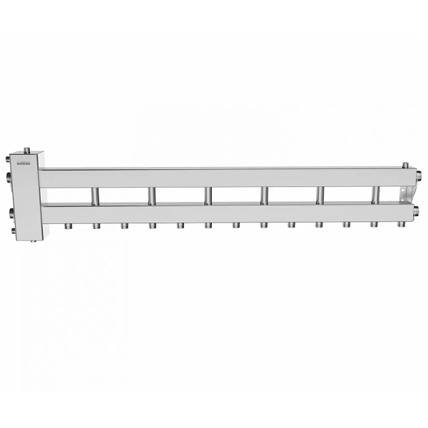 Балансировочный коллектор Gidruss BMSS-150-7D (до 150 кВт, подкл. котла G 1 1/2, 6 контуров G 1, нерж. сталь)