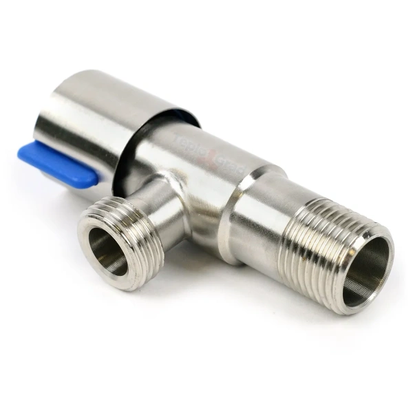 Кран угловой TIM 1/2x1/2 НР, нержавеющая сталь