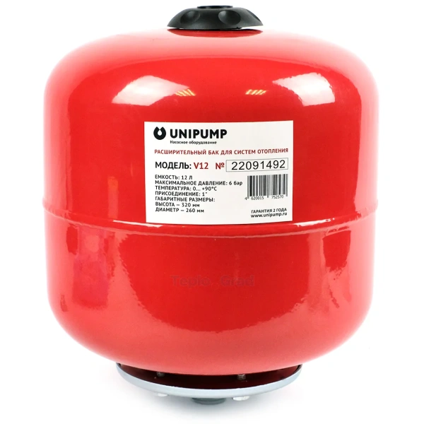 Расширительный бак Unipump 12 л для систем отопления