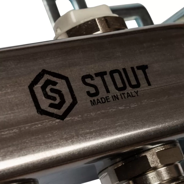 Коллектор из нержавеющей стали Stout для радиаторной разводки на 9 выходов