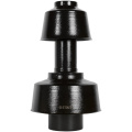 Оголовок вертикальный коаксиальный Stout 80/125 с ветрозащитой черный широкий