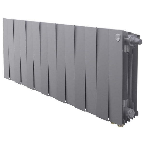 Биметаллический радиатор Royal Thermo PianoForte 300 Silver Satin VR80 14 секций с нижним подключением
