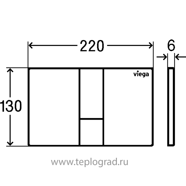 Кнопка смыва Viega Prevista Visign for Style 24 8614.1 для смывных бачков, пластик, альпийский белый
