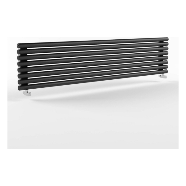 Стальной трубчатый радиатор Stout Warmmet Power 76H длина 750 мм 8 секций, нижнее левое подключение (черный)
