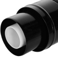Оголовок вертикальный коаксиальный Stout 60/100 с ветрозащитой черный узкий для конденсационных котлов