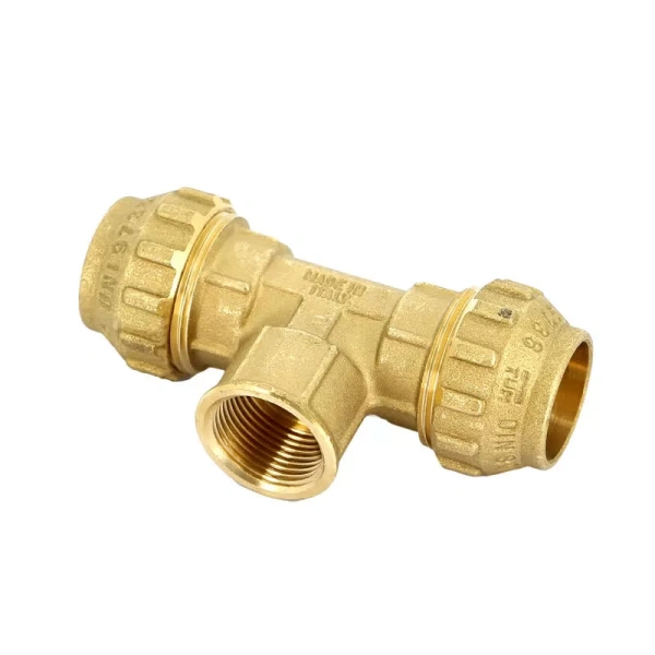 Тройник Tiemme с внутренней резьбой 25x3/4x25 ПНД латунь
