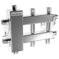 Балансировочный коллектор Gidruss BMSS-40-3DU (до 40 кВт, подкл. котла G 3/4, 1+1+1 контура G 3/4, кронштейны, нерж. сталь)
