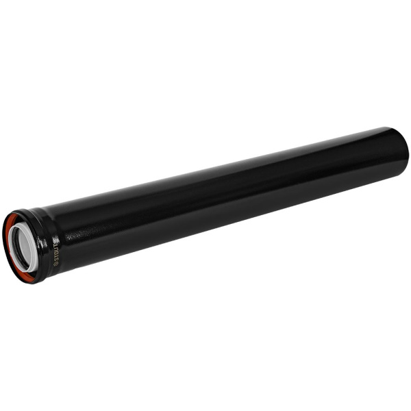 Удлинитель дымохода коаксиальный Stout 80/125 1000 мм черный для конденсационных котлов