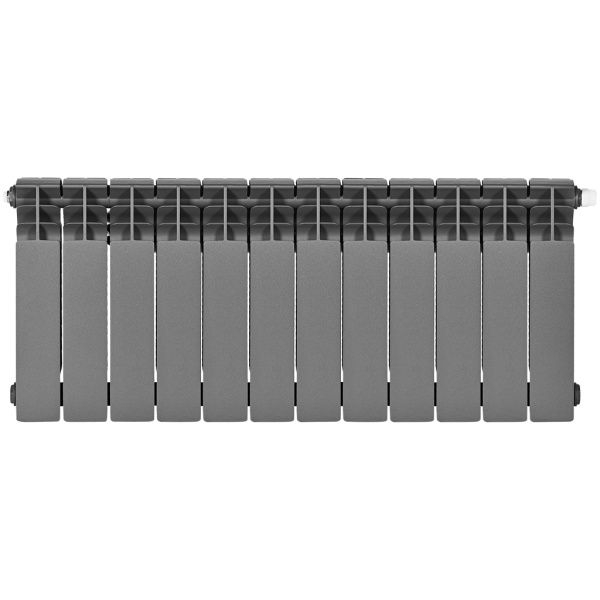 Биметаллический радиатор Stout Titan Ventil 350 12 секций, нижнее подключение, графит