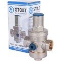 Редуктор давления Stout 1/2 с выходом под манометр PN25