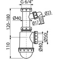Сифон для раковины AlcaPlast A443P-DN50/40 11/2 и штуцером