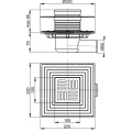 Душевой трап AlcaPlast APV1324 105x105 DN50/75 регулируемый, горизонтальный выпуск