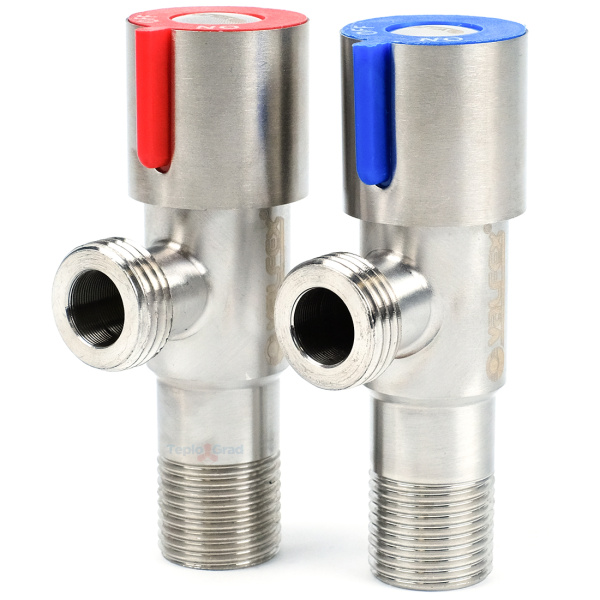 Кран угловой Valfex 1/2x1/2 НР нержавеющая сталь (пара)