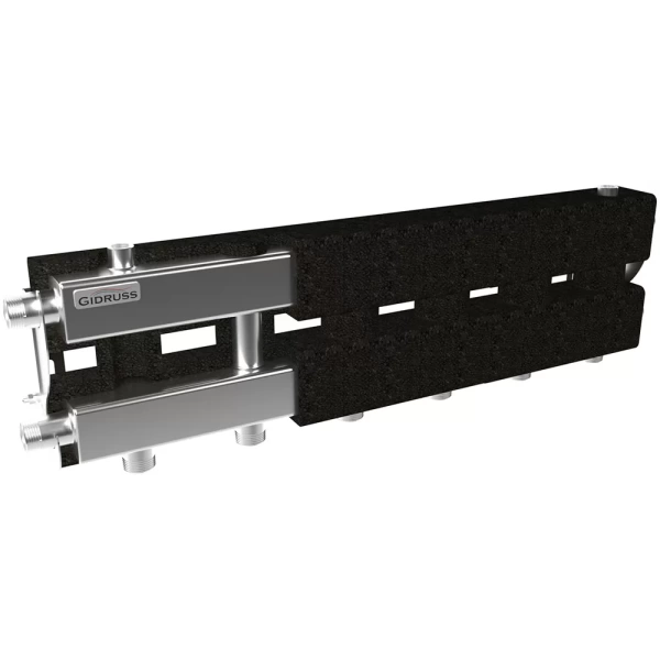 Распределительный коллектор Gidruss MKSS-60-4D.EPP (60 кВт G 1, 3+1 конт. G 1, теплоизоляция)