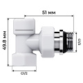 Набор термостатический угловой Royal Thermo Design 1/2" М30х1,5 (белый)