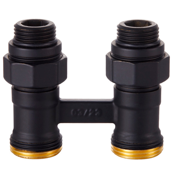 Узел нижнего подключения Royal Thermo прямой 1/2x3/4, черный