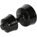 Оголовок вертикальный коаксиальный Stout 60/100 с ветрозащитой черный широкий