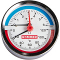 Термоманометр аксиальный Rommer 80 мм, 0-6 бар, 1/2