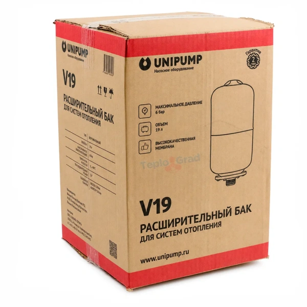 Расширительный бак Unipump 19 л для систем отопления