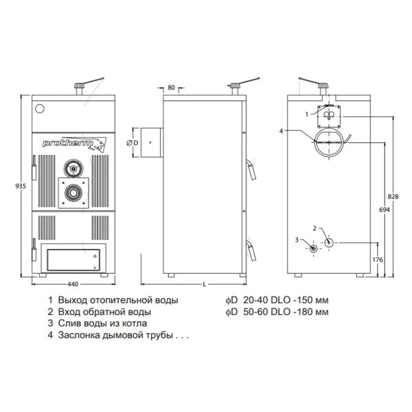Твердотопливный котел Protherm Бобер 50 DLO