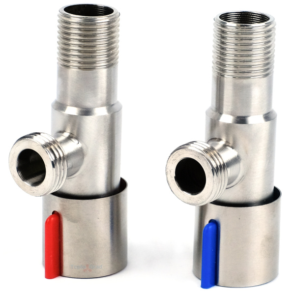 Кран угловой Valfex 1/2x1/2 НР нержавеющая сталь (пара)